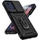 PUSHIMEI for Motorola Moto G Play 2024 Case with Slide Camera Cover HD Screen Protector Military Grade Drop Tested Magnetic Ring Holder Kickstand Protective Phone Case for Moto G Play 4G 2024 Black