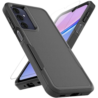 MDCN for Samsung Galaxy A16 5G Case Dual Layer Protective Heavy Duty Cell Phone Cover Shockproof Rugged with Screen Protector Military Protection Bumper Tough Samsung Galaxy A16 5G 2025 Black
