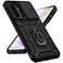 PUSHIMEI for Samsung Galaxy A36 5G Case with Slide Camera Cover HD Screen Protector Military Grade 16ft Drop Tested Magnetic Ring Holder Kickstand Protective Phone Case for Galaxy A36 5G 2025 Black