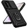 PUSHIMEI for Samsung Galaxy A36 5G Case with Slide Camera Cover HD Screen Protector Military Grade 16ft Drop Tested Magnetic Ring Holder Kickstand Protective Phone Case for Galaxy A36 5G 2025 Black