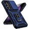 PUSHIMEI for Samsung Galaxy S25 Plus Case with Slide Camera Cover HD Screen Protector Military Grade Drop Tested Magnetic Ring Holder Kickstand Protective Phone Case for Galaxy S25 Plus 5G 2025 Navy B