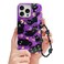Fycyko Case for iPhone 16 Pro Max Cute Cat Pattern Aesthetic Cool Girly with Phone Charms Strap Chain Protective Case for iPhone 16 Pro MaxPurple