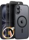 GolbinBox Magnetic for iPhone 16 Case with Camera Control Button Compatible with MagSafe Full Camera ProtectionPrivacy Screen Protector NonSlip Translucent iPhone 16 Phone Cover Black