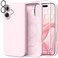 GolbinBox Magnetic for iPhone 17 Case Compatible with MagSafe Screen Protector Camera Lens Protector Liquid Silicone Shockproof Phone Cover with AntiScratch Microfiber Lining Chalk Pink