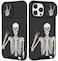 Goocrux 2in1 for iPhone 11 Pro Max Case Skull Skeleton for Women Cute Gothic Phone Cover Horror Design with Slide Camera Cover Protective Funny Spooky Boys Black Cases for 11 ProMax 65