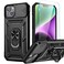 Goton for iPhone 14 Plus Case with Screen Protector Slide Camera Cover Phone Case with Ring Stand Heavy Duty Military Grade Shockproof Rugged Bumper for iPhone 14 Plus Accessories Black