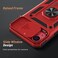 Goton for iPhone 14 Plus Case with Screen Protector Slide Camera Cover Phone Case with Ring Stand Heavy Duty Military Grade Shockproof Rugged Bumper for iPhone 14 Plus Accessories Red