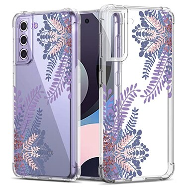 GREATRULY Floral Clear Case for Galaxy S21 FE 5G for WomenGirlsPretty Phone Cover for Samsung Galaxy S21 FEFlower Design Slim Soft Transparent Drop Proof TPU Protective Silicone Bumper ShellFL31