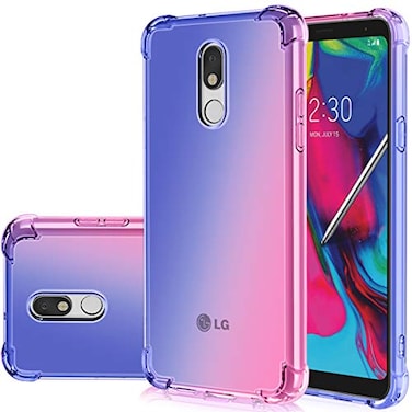 Gufuwo Case for LG Stylo 5 L722DLfor LG Stylo 5Stylo 5VStylo 5X Cute Case Gradient Slim Anti Scratch Soft Clear TPU Phone Case Cover Shockproof Case for LG Stylo 5 BluePink
