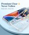 GVIEWIN for iPhone 14 Case Floral with Screen Protector Camera Lens ProtectorNon Yellowing Soft Shockproof Clear Phone Protective Cover for Women Flower Pattern Design 61AconiteLight Blue