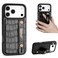 Hanman for iPhone 17 Pro Max Leather Case with Adjustable Wristband Strap KickstandHand Strap Leather Case for iPhone 17 Pro MaxCrocodile Pattern HandStrap Kickstand CoverBlack