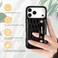 Hanman for iPhone 17 Pro Max Leather Case with Adjustable Wristband Strap KickstandHand Strap Leather Case for iPhone 17 Pro MaxCrocodile Pattern HandStrap Kickstand CoverBlack