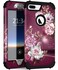 Hocase for iPhone 8 Plus Case iPhone 7 Plus Case Heavy Duty Shockproof Protection Hard PlasticSilicone Rubber Hybrid Protective Case for iPhone 7 PlusiPhone 8 Plus Royal Purple Flowers