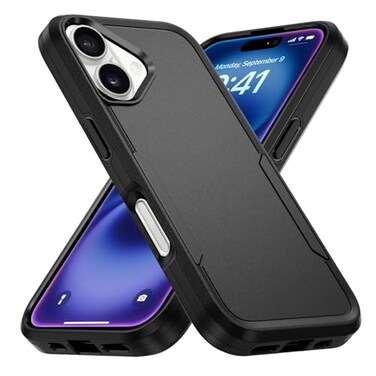 Hsefo Designed for iPhone 16 Plus Case Black Heavy Duty Protection Shockproof AntiScratch Cover Phone Case for iPhone 16 Plus 67 inch