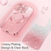 Hython for iPhone 16 Pro Case Glitter Compatible with MagSafe Love Heart Magnetic Clear Phone Cases for Women Girls Full Camera Protection Sparkle Plating Shockproof Protective Cover Pink
