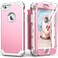 IDweel for iPhone 6S Case for iPhone 6 Case with Screen ProtectorTempered Glass3 in 1 Shock Absorption Heavy Duty Hard PC Covers Soft Silicone Full Body Protective Case for GirlsPinkLight Grey