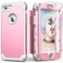 IDweel for iPhone 6S Case for iPhone 6 Case with Screen ProtectorTempered Glass3 in 1 Shock Absorption Heavy Duty Hard PC Covers Soft Silicone Full Body Protective Case for GirlsPinkLight Grey