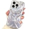 I-MGAE-IN-AR IMGAEINAR Compact Case for iPhone 14 Pro Shiny Silver Butterfly DesignCute Trendy Soft Slim TPU Shockproof Protective Phone Cases Cover for Women Girls Aesthetic Glitter