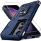 Janmitta Compatible with Samsung Galaxy S24 FE Case Built in Slide Camera Lens CoverScreen ProtectorFinger Ring Holder KickstandHeavy Duty Shockproof Full Body Phone Cover2024 Blue