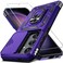 Janmitta Compatible with Samsung Galaxy S24 FE Case Built in Slide Camera Lens CoverScreen ProtectorFinger Ring Holder KickstandHeavy Duty Shockproof Full Body Phone Cover2024 Purple
