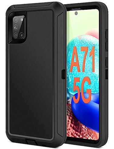 Jelanry Case for Samsung Galaxy A71 5G Dual Layer Shockproof Protective Back Cover Not fit A71 5G UW wDust Port AntiSlip Grip Heavy Duty Rugged Phone Case for Galaxy A71 5G for Daily Use Black
