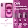 JETech Wavy Case for iPhone 16 Plus 67Inch Cute Wave Frame Curly Shape Shockproof Phone Cover for Women and Girls Clear Hard PC Back Pink