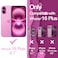JETech Wavy Case for iPhone 16 Plus 67Inch Cute Wave Frame Curly Shape Shockproof Phone Cover for Women and Girls Clear Hard PC Back Pink
