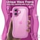 JETech Wavy Case for iPhone 16 Plus 67Inch Cute Wave Frame Curly Shape Shockproof Phone Cover for Women and Girls Clear Hard PC Back Pink