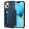 Jiunai Compatible with iPhone 13 Mini Case Credit Card IDs Holder Wallet Back Pocket Slide Cover Card Slot Dual Layer Bumper Shell Rubber Cover Phone Case Designed for iPhone 13 Mini 54 2021 Navy