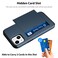 Jiunai Compatible with iPhone 13 Mini Case Credit Card IDs Holder Wallet Back Pocket Slide Cover Card Slot Dual Layer Bumper Shell Rubber Cover Phone Case Designed for iPhone 13 Mini 54 2021 Navy