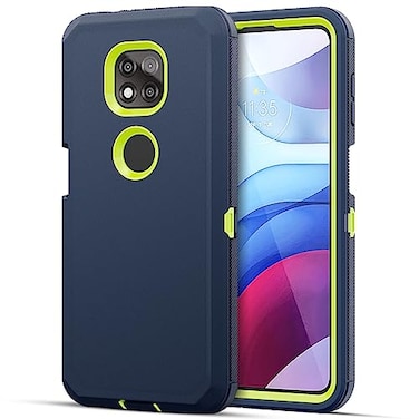 Jiunai for Moto G Power 2021 Case 3Piece Heavy Duty Armor Shockproof Tough Hybrid Dual Layer Drop Protection Bumper Rugged Matte Protective Phone Cover Case Compatible with Moto G Power 2021 Blue
