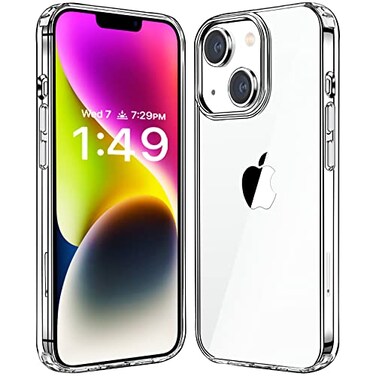 JJGoo Compatiable with iPhone 14 Case Clear Transparent Shockproof Phone Case Slim AntiScratch Hard PC Back Protective Cover Bumper Clear
