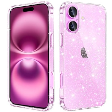JJGoo Compatible with iPhone 16 Plus Case Clear Glitter Sparkle Soft TPU Transparent Shockproof Women Girls Slim Bling Sparkly Bumper Cover Phone Case for iPhone 16 Plus 67Inch