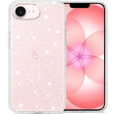 JJGoo for iPhone 17e Case for iPhone 16e Case Bling Sparkle Soft TPU AntiScratch Shockproof Protective Cute Women Girls Slim Phone Case Clear Glitter