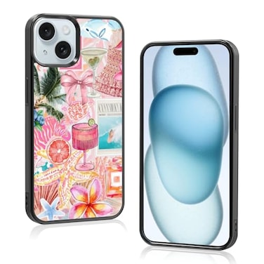 JKLASD European Summer Beach Phone Case Compatible with iPhone 15Coquette Aesthetic Collage Cases for Women Girls