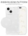 Jusy Compatible with iPhone 15 Bow Phone Case Cute Clear Ribbon Bowknot Pattern Aesthetic Soft TPU Transparent Cases Protective Phone Cover for Women Girly White