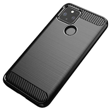 KEEPCA for Google Pixel 5 Slim caseThin Soft Skin Silicone Flexible TPU Rubber Gel AntiScratch Shockproof Carbon Fiber Protective Cases Cover for Google Pixel 5Brushed Black
