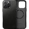 kingflag Genuine Leather Case for iPhone 16 Pro Max 69 inch Compatible with MagSafe Oil Wax TopGrain Leather Metal Buttons and Camera Bezel Midnight Black