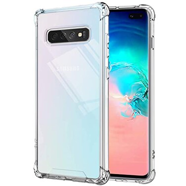 KIOMY Clear Case for Samsung Galaxy S10 S10 Plus Airbag Corners Shockproof Bumper Protective Phone Cover Hybrid Design Hard PC Back with Flexible TPU Frame