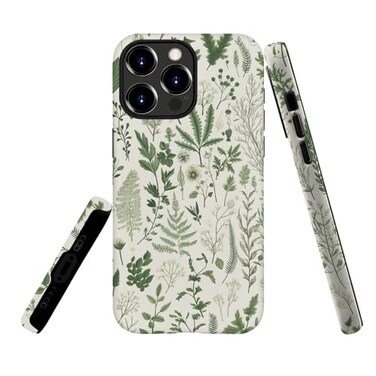 kiritfox Case Compatible with iPhone 16 ProHybrid 2Layer Hard ShellShockproof Soft for Girl WomenVintage Sage Green Floral Pattern