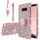 KuDiNi for Samsung Galaxy S8 Plus Case Galaxy S8 Plus Case for Women Glitter Crystal Soft Clear TPU Protective Cover with Kickstand Strap Glitter Rose