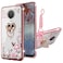 KuDiNi Nokia G20 G10 Case Glitter Crystal Soft TPU Bling Cute Butterfly Heart Floral Clear Protective Cover with Ring KickstandStrap Rose Gold