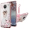 KuDiNi Nokia G20 G10 Case Glitter Crystal Soft TPU Bling Cute Butterfly Heart Floral Clear Protective Cover with Ring KickstandStrap Rose Gold
