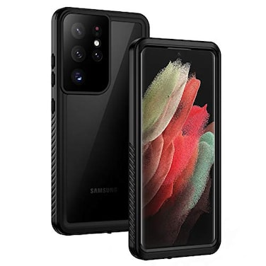 Lanhiem for Samsung Galaxy S21 Ultra Case IP68 Waterproof Dustproof Builtin Screen Protector Rugged Full Body Shockproof Protective Phone Cover for Galaxy S21 Ultra 5G 68 Inch Black