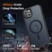LATVIN for iPhone 15 Case Magnetic Phone Cover Compatible with MagSafe Military Grade Protection Translucent Matte Frosted Back Black