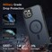 LATVIN for iPhone 15 Case Magnetic Phone Cover Compatible with MagSafe Military Grade Protection Translucent Matte Frosted Back Black
