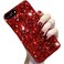 LCHDA Bling Diamond Case for Samsung Galaxy Note 9 Glitter Clear Crystal Full Diamonds Luxury Sparkle Transparent Rhinestone Bumper Protective Phone Case Cover for Woman Girls Red