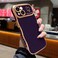 LCHULLE for iPhone 13 Case for Women Girls Cute Wave Frame Curly Shape with Love Heart Pattern Raised Camera Protection Cover Luxury Plating Shockproof Phone Case for iPhone 13 Dark Purple