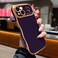 LCHULLE for iPhone 13 Case for Women Girls Cute Wave Frame Curly Shape with Love Heart Pattern Raised Camera Protection Cover Luxury Plating Shockproof Phone Case for iPhone 13 Dark Purple