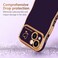 LCHULLE for iPhone 13 Case for Women Girls Cute Wave Frame Curly Shape with Love Heart Pattern Raised Camera Protection Cover Luxury Plating Shockproof Phone Case for iPhone 13 Dark Purple